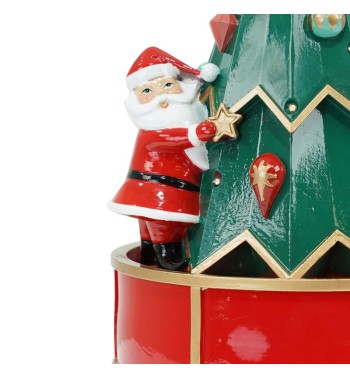 Carillon Alberello Natalizio in Resina Rosso e Verde H.33,5 cm