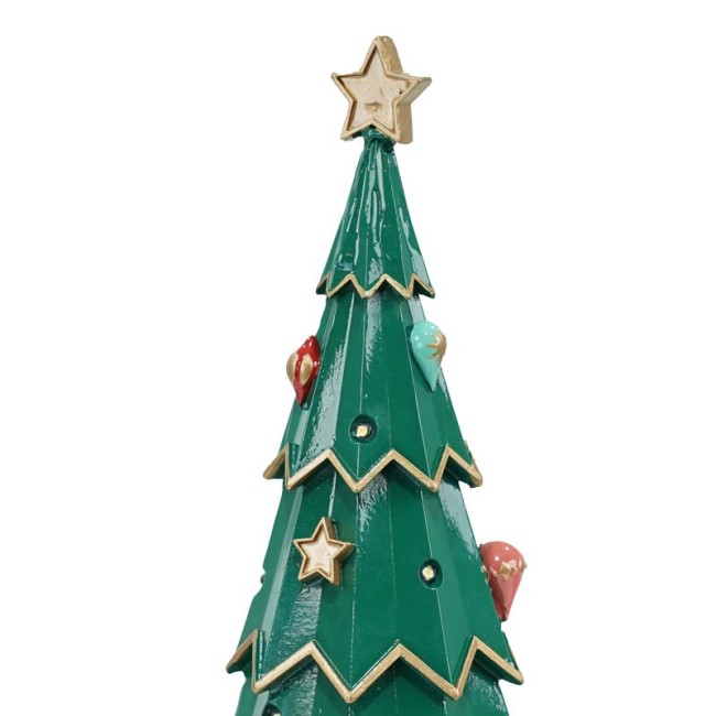 Carillon Alberello Natalizio in Resina Rosso e Verde H.33,5 cm