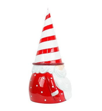 Gnomo Natalizio con Leccalecca in Resina H.41,5 cm