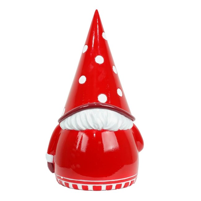 Gnomo Natalizio con Cappello a Pois in Resina H.41,5 cm