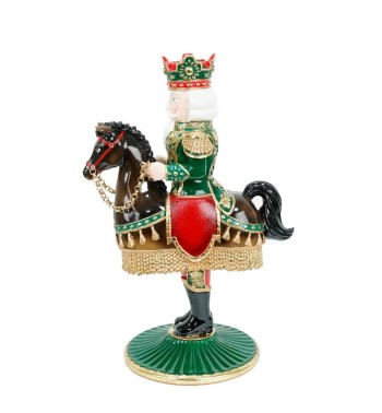 Candelabro Natalizio Schiaccianoci a Cavallo in Resina H.33,4 cm