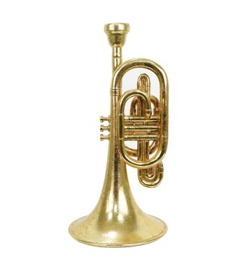 Candelabro Natalizio Tromba in Resina Oro H.42 cm