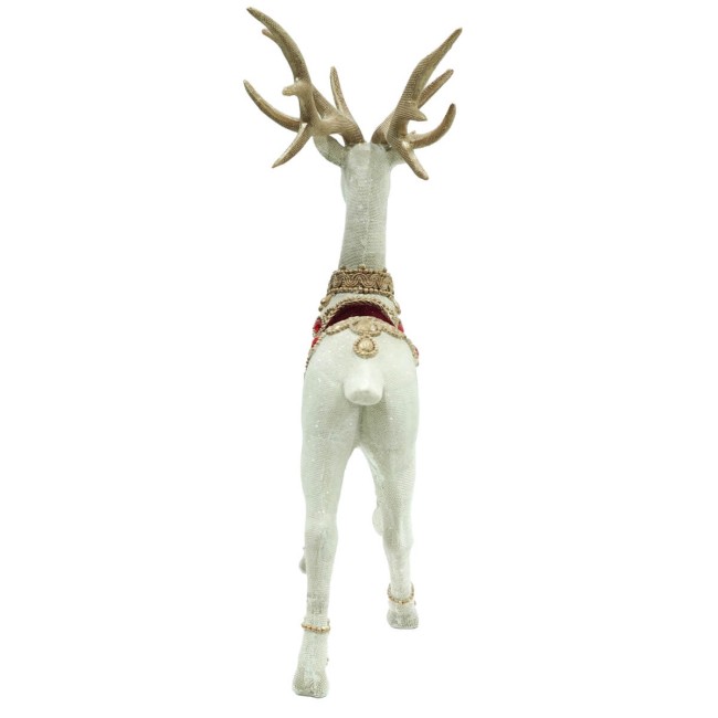 Renna Natalizia Bianca in Resina H.39 cm