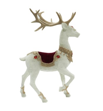 Renna Natalizia Bianca in Resina H.39 cm