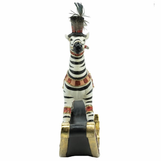 Zebra a Dondolo con Topino in Resina H.29 cm