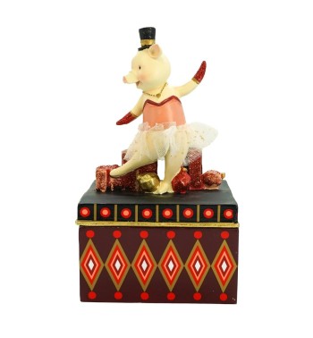Scatola con Maialino Ballerino H.19,5 cm