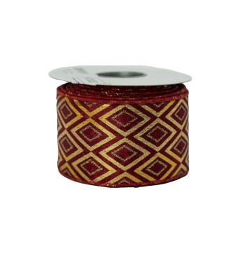 Nastro Natalizio con Decori Oro Disponibile in 2 Colori 6 cm x 4 mt
