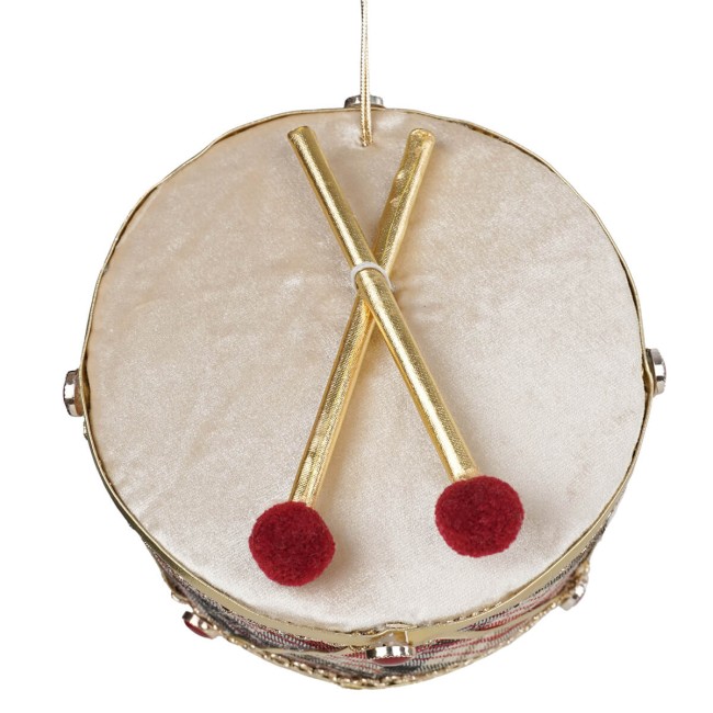 Tamburo Natalizio da Appendere Tartan 2 Misure