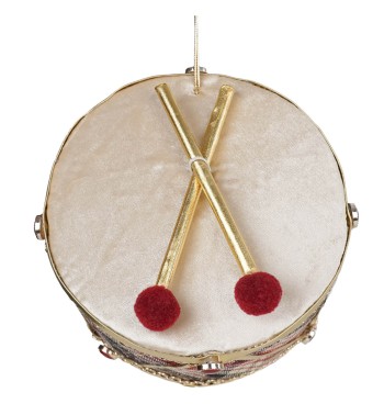 Tamburo Natalizio da Appendere Tartan 2 Misure