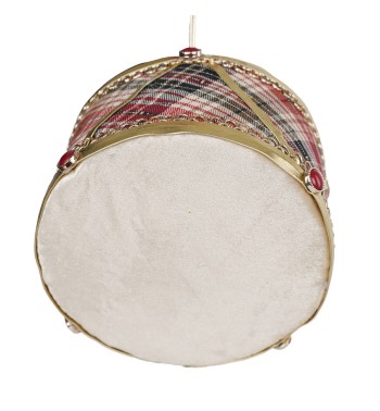 Tamburo Natalizio da Appendere Tartan 2 Misure