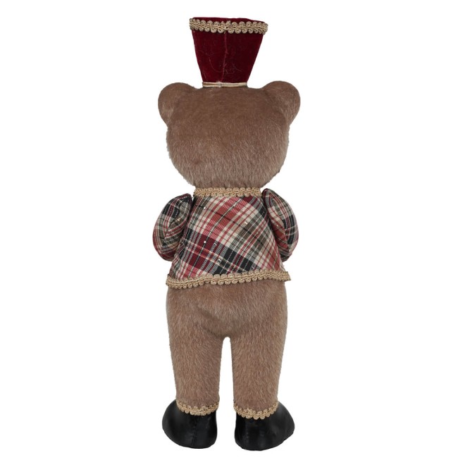 Orsetto Natalizio con Tamburo Fantasia Tartan H.45 cm