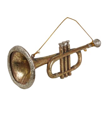 Tromba Oro Antica con Glitter Champagne 25 cm