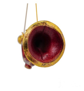 Tromba Natalizia da Appendere Bordeaux e Oro H.26 cm