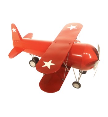 Aeroplano Natalizio in Metallo Rosso 154x126x77 cm