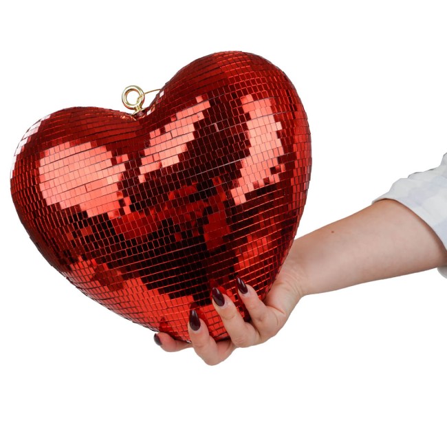 Cuore in Plastica Effetto Specchio 30 cm 2 Colori