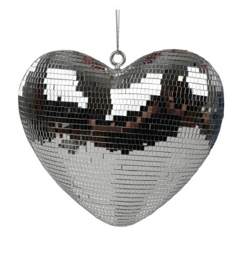 Cuore in Plastica Effetto Specchio 30 cm 2 Colori