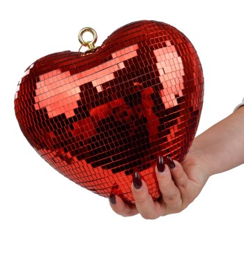 Cuore Natalizio in Plastica Effetto Specchio 23 cm 2 Colori