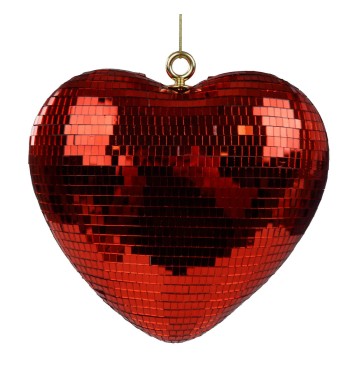 Cuore Natalizio in Plastica Effetto Specchio 23 cm 2 Colori