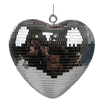 Cuore Natalizio in Plastica Effetto Specchio 23 cm 2 Colori