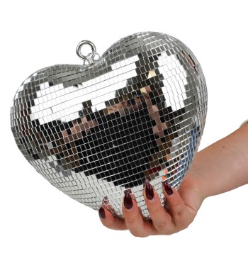 Cuore Natalizio in Plastica Effetto Specchio 23 cm 2 Colori