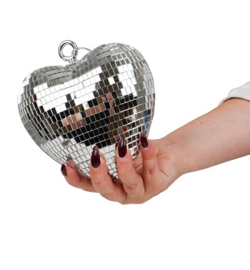 Cuore Natalizio in Plastica Effetto Specchio 15 cm 2 Colori