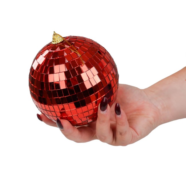 Palla di Natale in Plastica Effetto Specchio D.12 cm 3 Colori