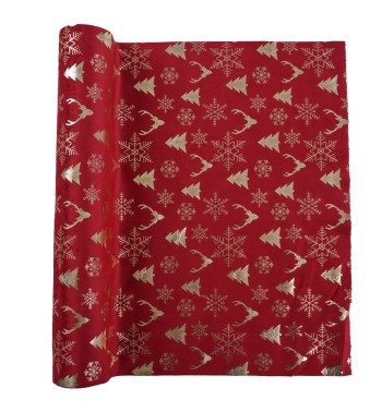 Runner Natalizio in Velluto Decorato 35x300 cm 3 Colori