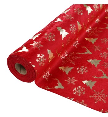 Runner Natalizio in Velluto Decorato 35x300 cm 3 Colori