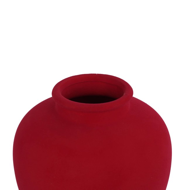 Vaso in Ceramica Rivestito in Velluto H.20 cm 3 Colori