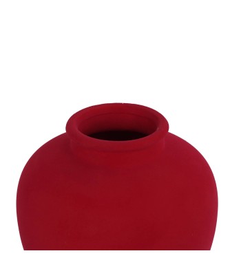 Vaso in Ceramica Rivestito in Velluto H.20 cm 3 Colori