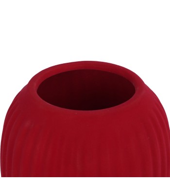 Vaso in Ceramica Rivestito in Velluto H.26 cm 3 Colori