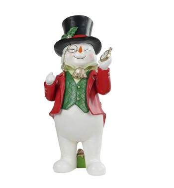 Pupazzo di Neve Natalizio in Resina H.41,5 cm