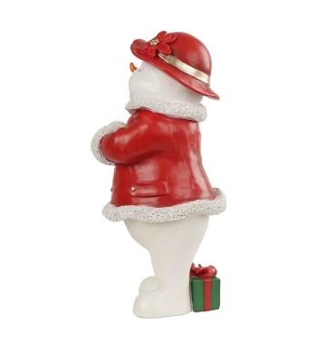 Pupazzo di Neve Natalizio in Resina H.36,5 cm