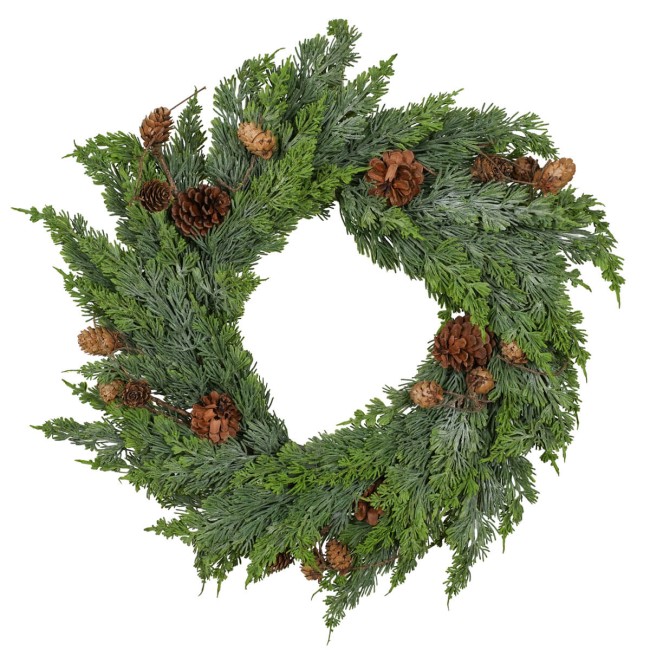 Ghirlanda Natalizia in PE con Pigne D.60 cm