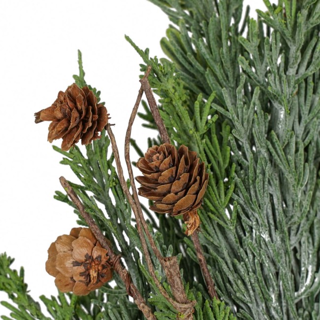 Rametto Natalizio Verde con Pigne in PE 60 cm