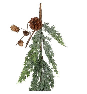 Tralcio Natalizio Verde con Pigne in PE 180 cm