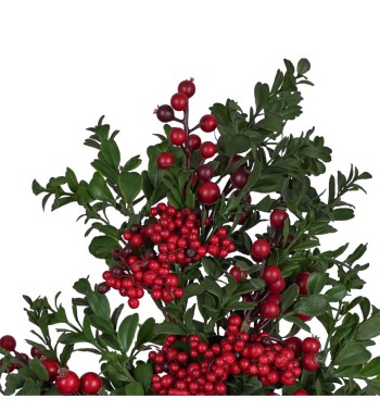 Rametto Natalizio con Bacche Rosse in PE 66 cm