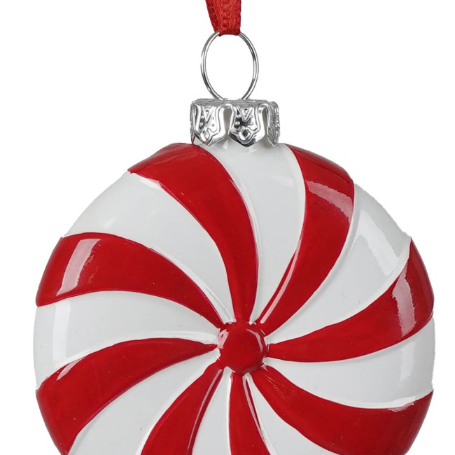 Leccalecca Natalizio da Appendere Rosso e Bianco H.13 cm