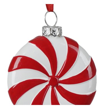 Leccalecca Natalizio da Appendere Rosso e Bianco H.13 cm