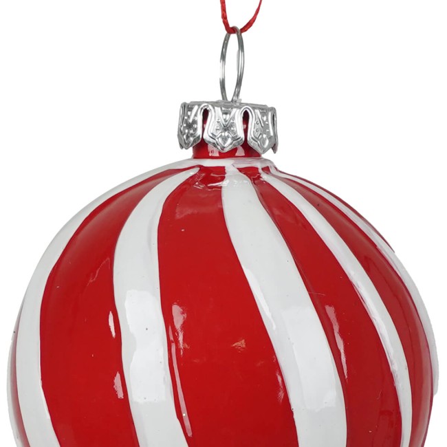 Leccalecca Natalizio da Appendere Rosso e Bianco H.12 cm