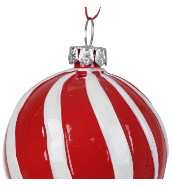 Leccalecca Natalizio da Appendere Rosso e Bianco H.12 cm