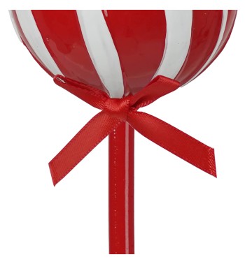 Leccalecca Natalizio da Appendere Rosso e Bianco H.12 cm