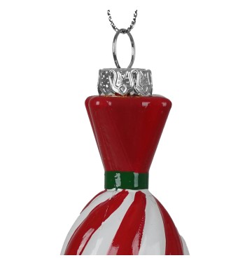 Caramella Natalizia da Appendere Rosso e Bianco H.10,5 cm