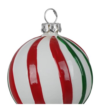 Leccalecca Natalizio da Appendere Rosso, Bianco e Verde H.12 cm