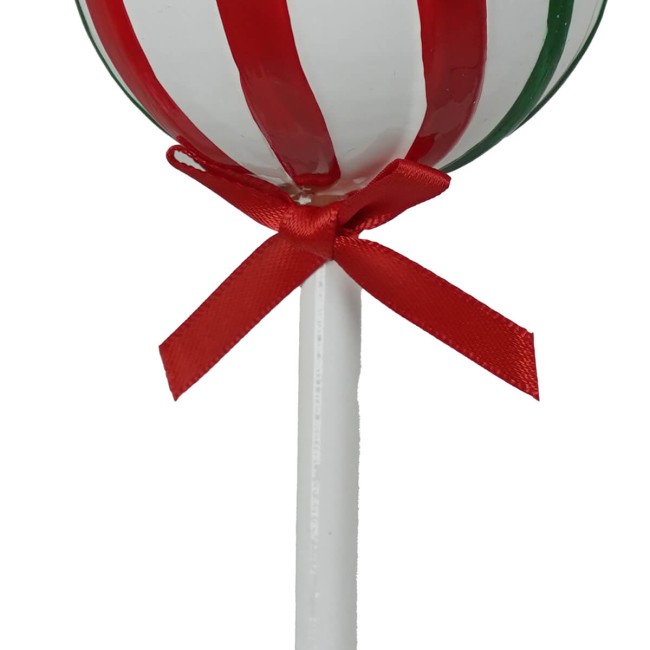 Leccalecca Natalizio da Appendere Rosso, Bianco e Verde H.12 cm