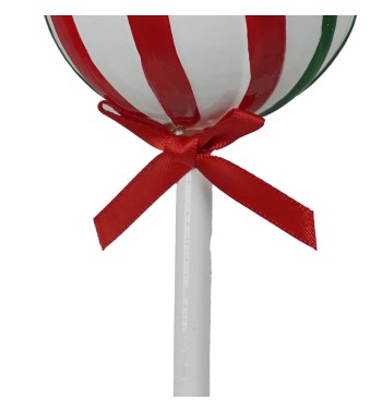 Leccalecca Natalizio da Appendere Rosso, Bianco e Verde H.12 cm