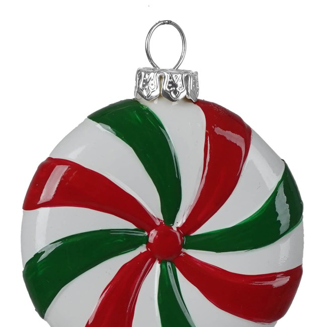 Leccalecca Natalizio da Appendere Rosso, Verde e Bianco H.13 cm