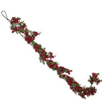 Tralcio Natalizio con Bacche Rosso Chiaro 180 cm in PE