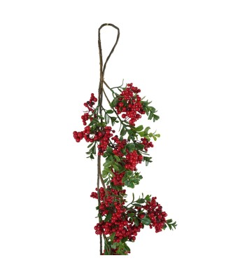 Tralcio Natalizio con Bacche Rosso Chiaro 180 cm in PE