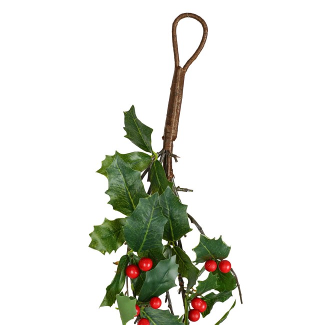 Tralcio Natalizio con Bacche Rosso Scuro 180 cm in PE